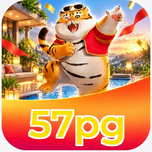 Interface da plataforma 57pg mostrando slots populares e bônus de boas-vindas